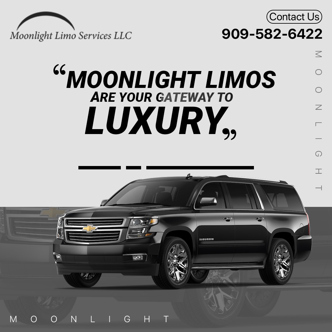 With the luxurious fleet of Moonlight Limos, make every journey unforgettable. 

Contact : 909-582-6422
Visit:-www.moonlightls.com

#MemorableJourneys #LuxuryOnTheGo #MoonlightLimos #ClassAndStyle #LuxuryTransport #MoonlightLimosExperience'