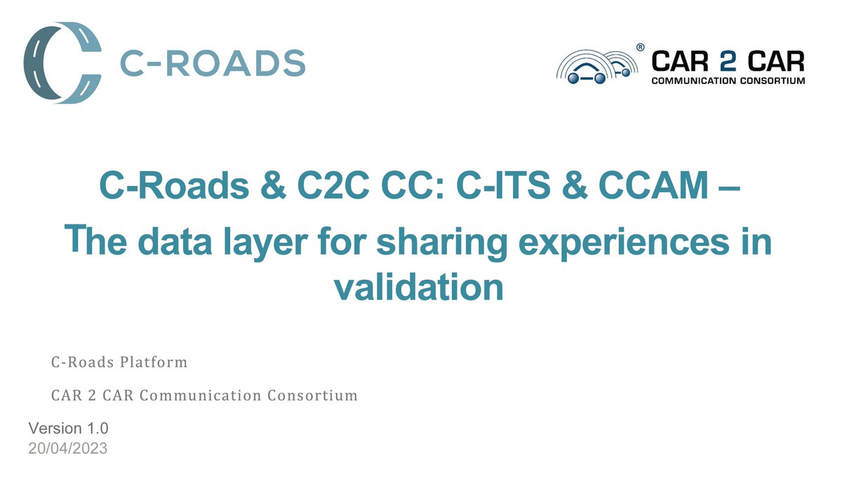 Great news for Europe's road safety future! 🙌 The collaboration with the C2C CC led to a common methodology to share data to validate European C-ITS services . This will facilitate cross-border testing and pave the road for CCAM deployments.
Read more: bit.ly/3V7wpGg