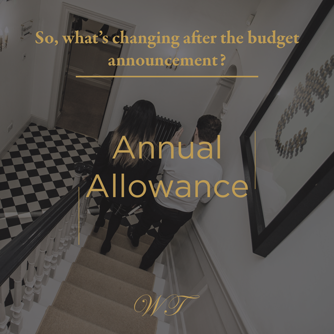 The pensions annual allowance has increased from £40,000 to £60,000 per year. This means that there is £4,000 of additional tax relief available from the government for basic rate tax payers every year. Even more if you’ve got any carry forward allowances available!