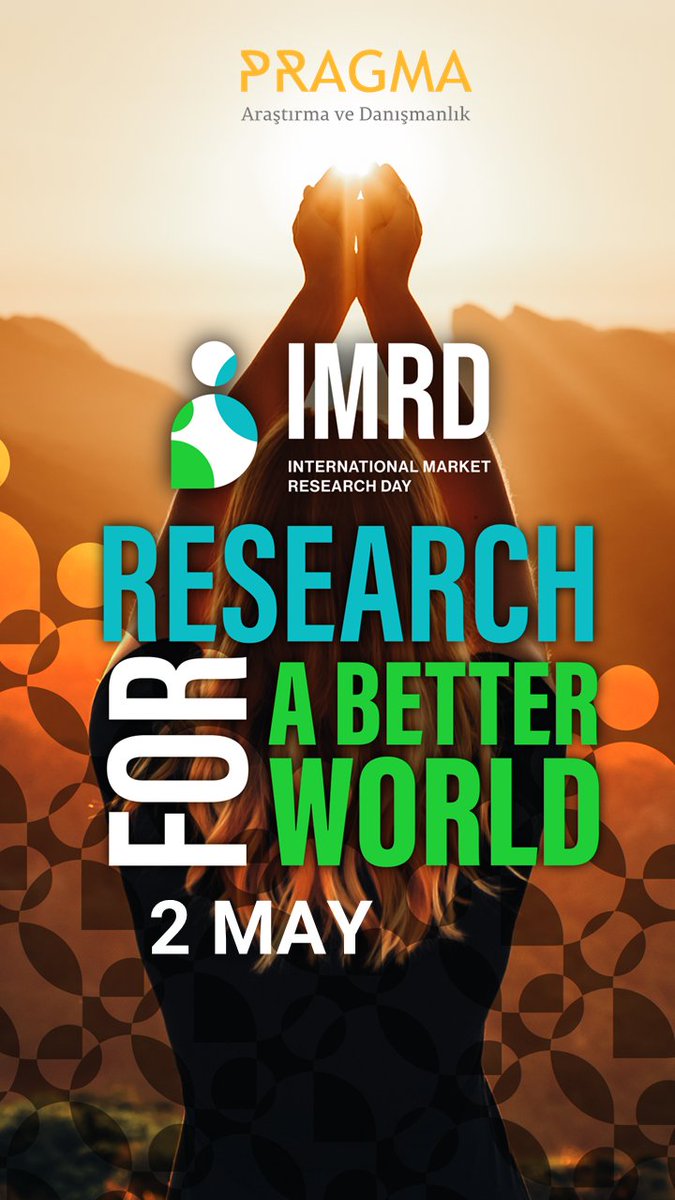 pragmaresearch's tweet photo. 2 Mayıs Dünya Pazar Araştırmaları Günü tüm araştırmacılara ve araştırma severlere kutlu olsun.

#imrd23
#turkiyearastirmacilardernegi
#research
#esomar
#tuad
#araştırma https://t.co/l8J7Ag3I2X