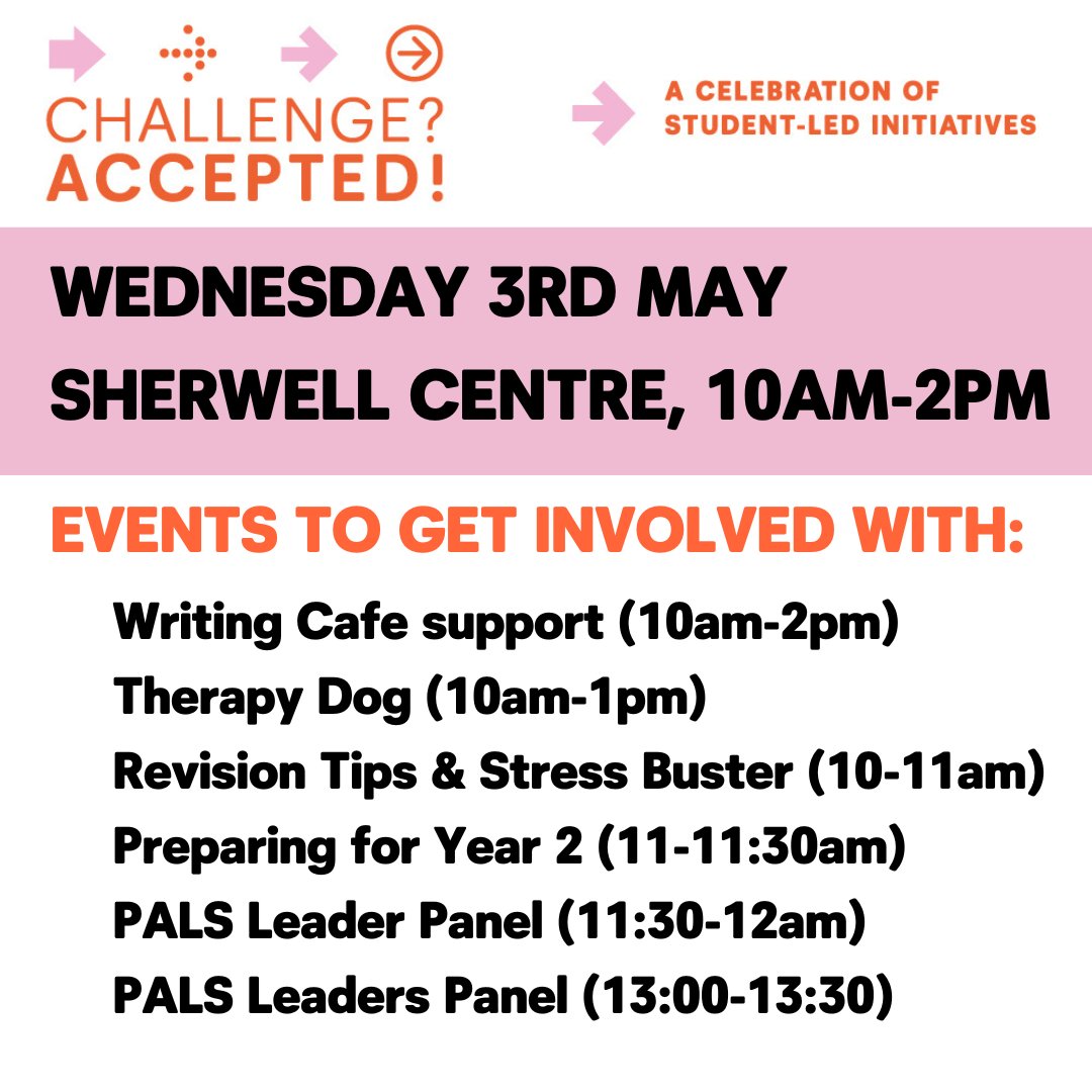PlymUniSupport's tweet image. A range of amazing events will be running on Wednesday that you should get involved with!

Book your place now: plymouth.ac.uk/whats-on/chall…

#peerlearning #studentsforstudents #student #university #universityofplymouth #plymouthuniversity #studentservices #plymuni @upsu @PlymUni