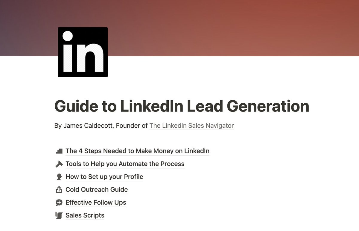 I've booked over 1,500 sales calls on LinkedIn over the past few years.

So I put together a full guide on how to use LinkedIn to generate leads.

This could help your business scale its client acquisition.

Like &amp; comment "leads" and I'll send it to you.

(Must be following)