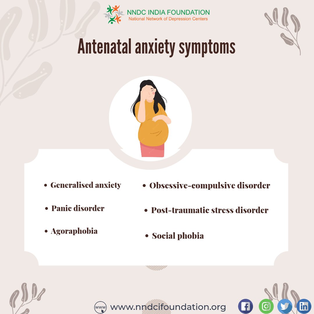 It’s natural to feel a little anxious when you’re pregnant, but for some people, anxiety can become a real problem.

If you have antenatal anxiety, you may experience symptoms of any of these conditions:linkedin.com/posts/nndcif_m…

#mentalhealth #depression #anxiety #pregnancy