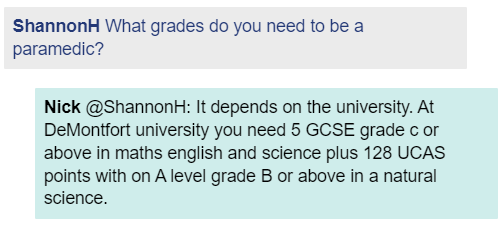 imamedic_uk's tweet photo. The #HealthcareZone is running from 6 March to 14 July 2023! 

Students are learning more about careers in healthcare and how to get there, like this student, who asks: "What grades do you need to be a paramedic?" https://t.co/qDr7fVu5Jo