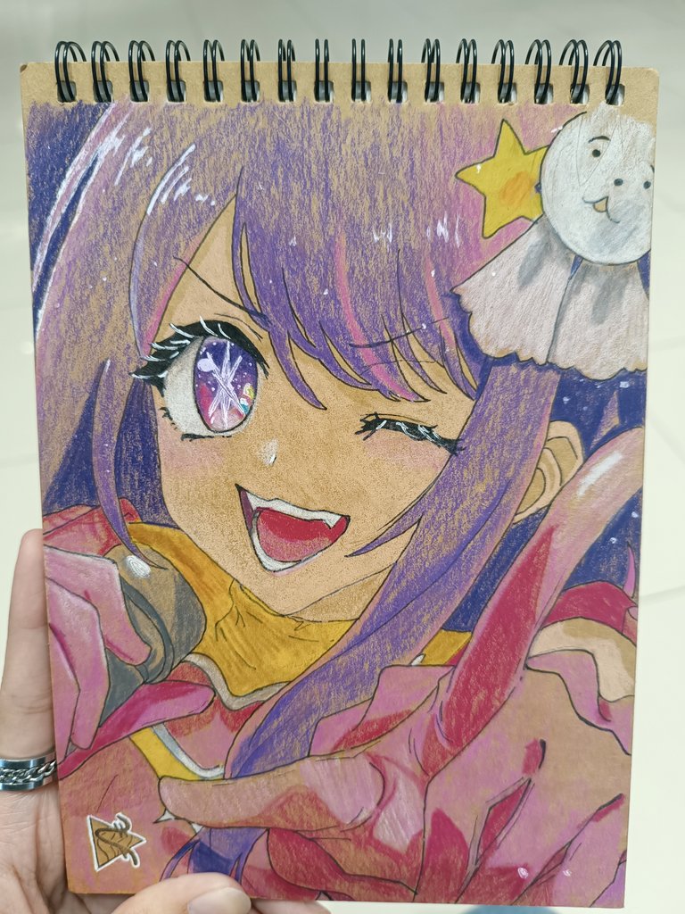 Avenir_'s tweet photo. Its been awhile since I got to draw something traditional and personal, so i drew on the front cover of the sketchpad i got from school

#OSHINOKO #hoshimaai #ai #hoshima #anime #animeart #artontwitter #traditionalart #art #artist #aihoshima https://t.co/yf30hpVl8p