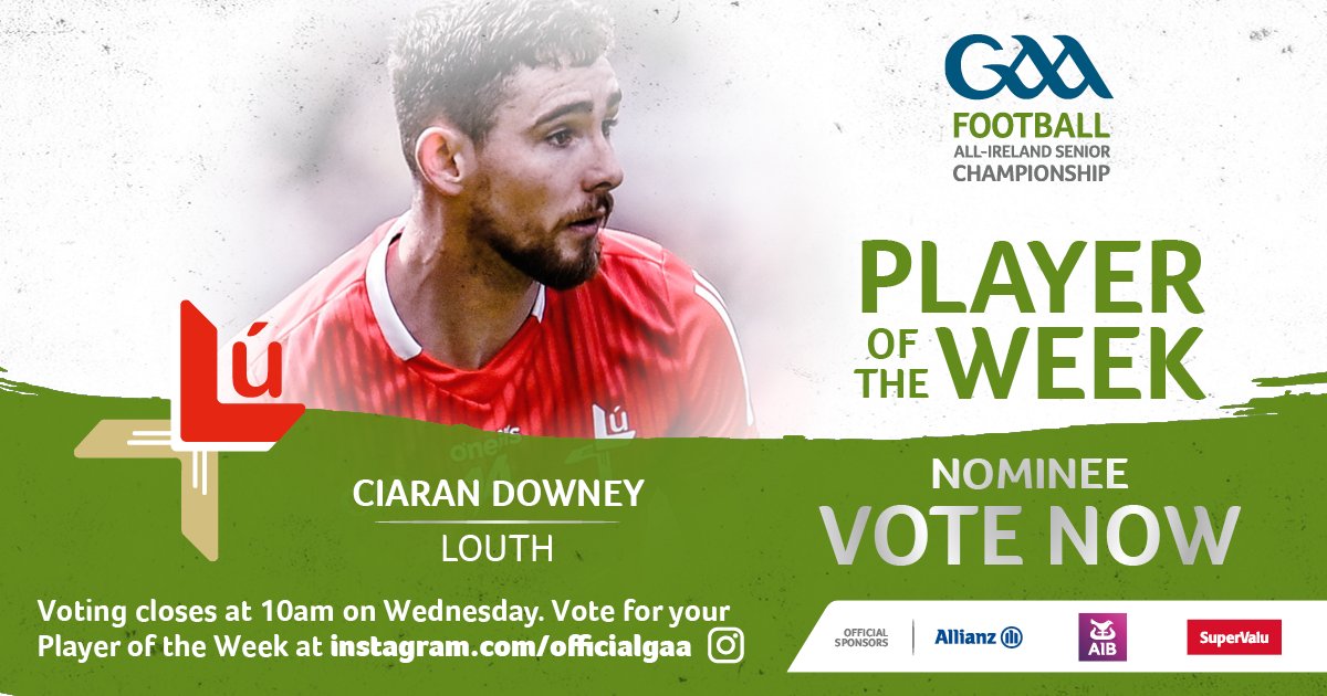 Ciarán Downey was outstanding for <a href="/louthgaa/">Louth GAA</a> as they defeated Offaly in a thrilling Leinster SFC semi-final at Croke Park. Downey registered 7 points for Mickey Harte's team. Is he your GAA.ie Football Player of the Week? Vote now on the GAA Instagram Stories!