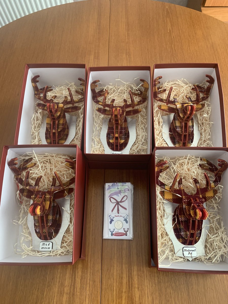 For the last three months I have been building wedding stags to give as gifts to the top table guests. Using the same tartan as the groom’s kilt it makes a unique gift.