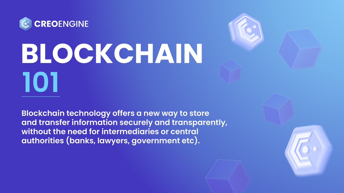 creo_engine's tweet photo. ‼️To our new followers and long-time Creotizens, we hope this quick post on #Blockchain can help you understand it better!
#CreoEngine #NFT #Blockchain #DigitalRevolution #SecureTransactions #TransparentFuture #Cryptocurrenccy #Web3 #GameFi https://t.co/Fmhud3ugGM