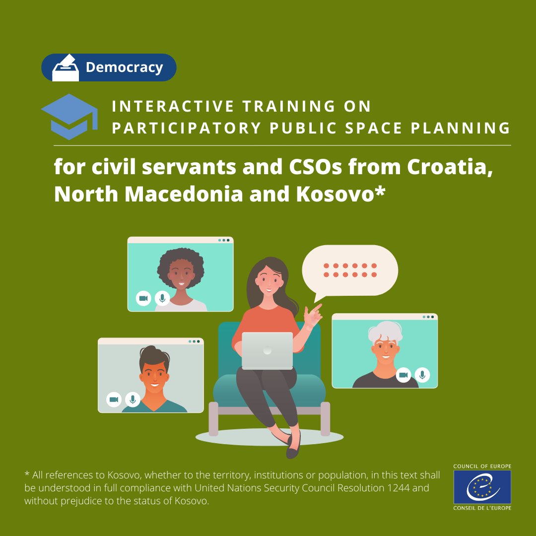 Tailormade training on participatory Public Space Planning last week for civil servants and CSOs from Croatia, North Macedonia and Kosovo. Interactive learning and mentoring included! #civilparticipation #participatorydemocracy
Want to know more? ➡️go.coe.int/eU57c