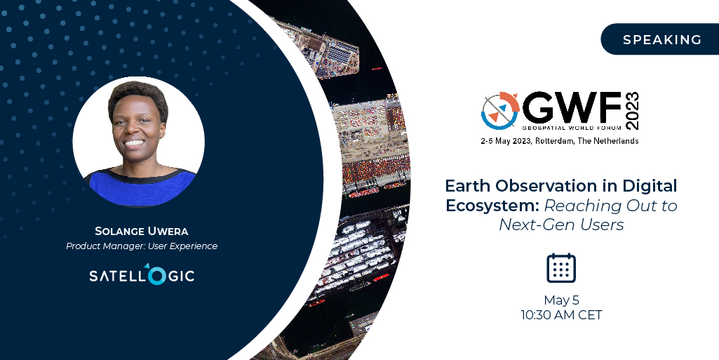 The 2023 <a href="/GeospatialM/">GW Events</a> World Forum is live! Catch <a href="/solange_uwera/">Solange Uwera</a> for a panel on Earth Observation in Digital Ecosystem: Reaching Out to Next-Gen Users May 5th at 10:30 AM in Hall 3. #GWF23 #EarthObservation  #Geospatialjobs #GIS #gisanalysts
To learn more: eu1.hubs.ly/H03FB-V0