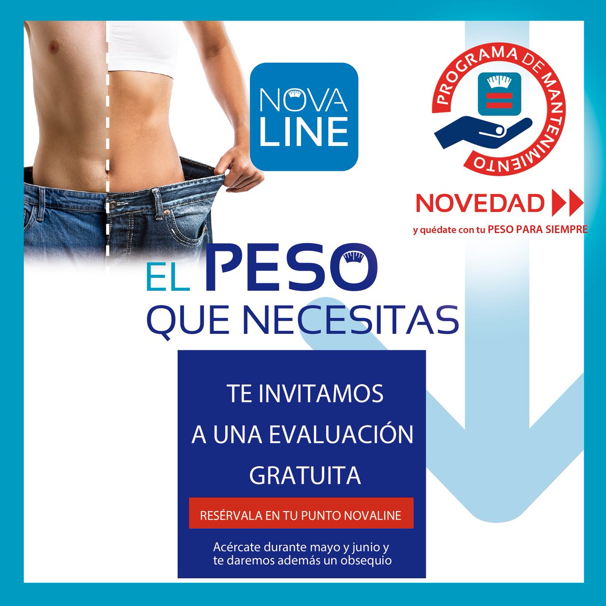 novaLine_bynd's tweet photo. En #novaLine queremos ayudarte a cuidar tu #Peso, por eso te invitamos a una evaluación gratuita.
Resérvala en tu punto novaLine más cercano antes del 30 de junio y llévate además un pequeño obsequio. https://t.co/6eD4h6aqWO https://t.co/90win5ZUdH