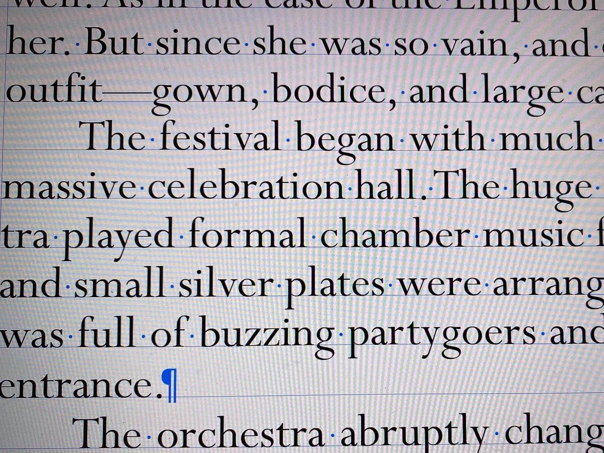 FirstBitePress's tweet photo. Hidden characters in the book manuscript in InDesign. This is the 4th pass through a collection of erotic tales. Publishing original writing is different than reprinting classics - more creative communication with living authors. #finepress #letterpress #printing #erotica #books https://t.co/BSrAi4RySv