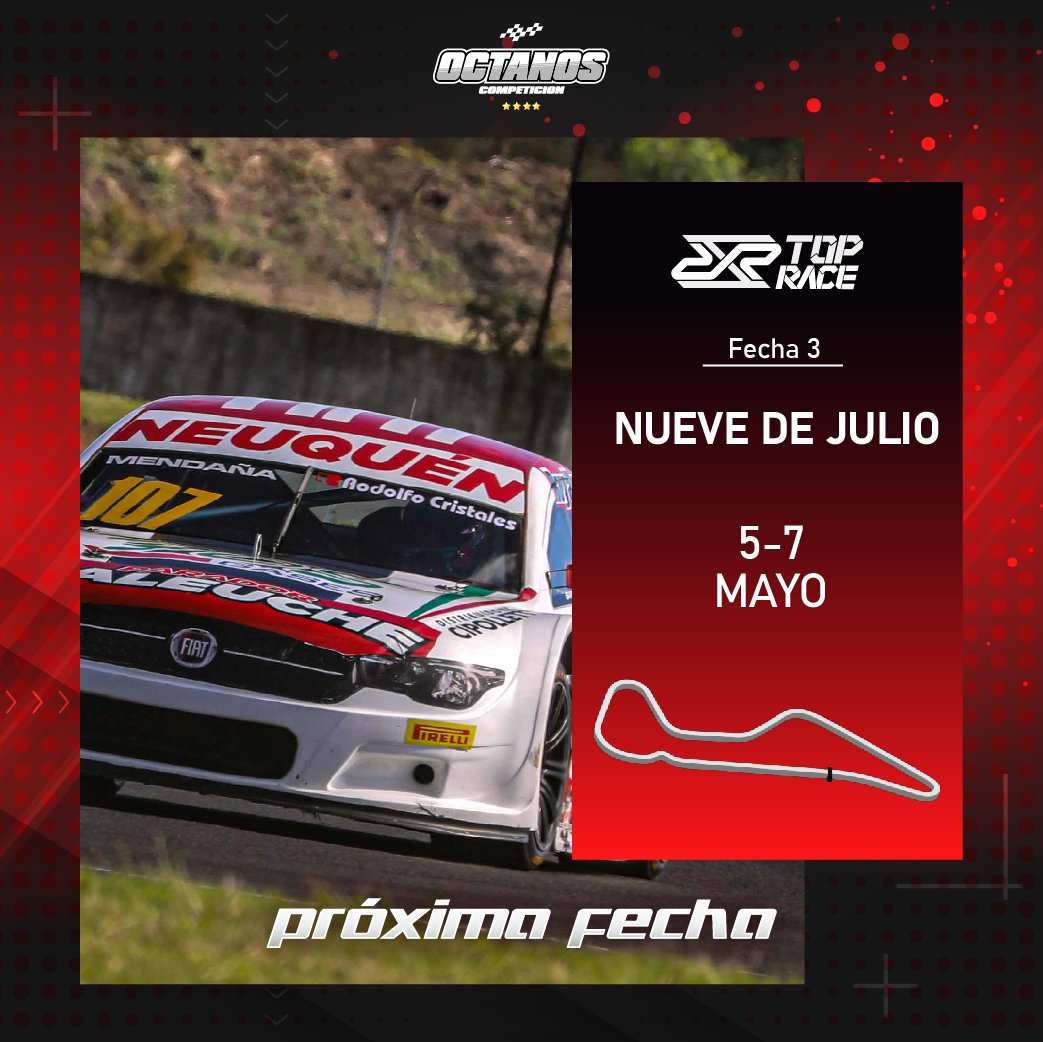 #PróximaFecha
Volvemos a Nueve de Julio con el <a href="/TopRaceOk/">Top Race</a>. Felices de retornar a este circuito clásico del automovilismo argentino.
Nos vemos el fin de semana 👊🔜
.
.
#TRV6 #TRSeries