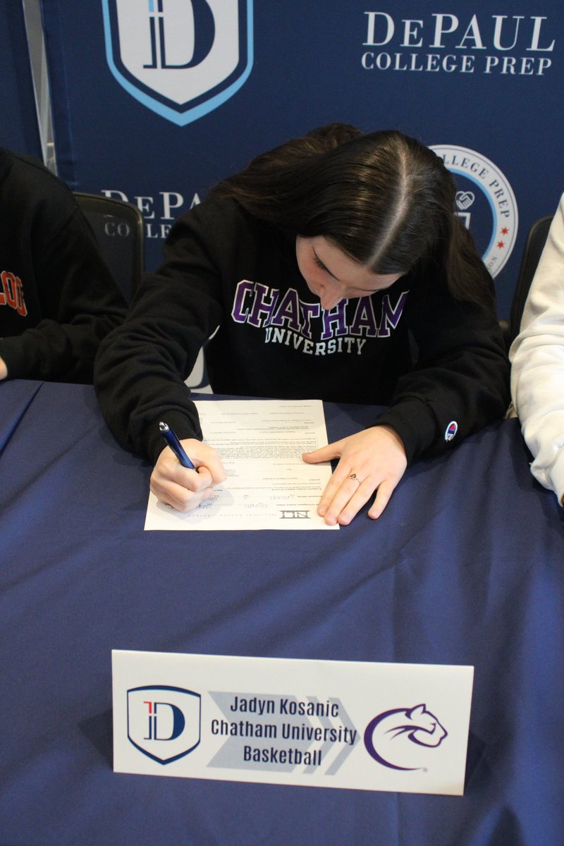 DePaulPrepWBB's tweet photo. Congratulations to Jadyn Kosanic on her signing with Chatham University! We are so proud of you, and can not wait to watch your accomplishments at the next level! Go Cougs! https://t.co/oczAsiqow7