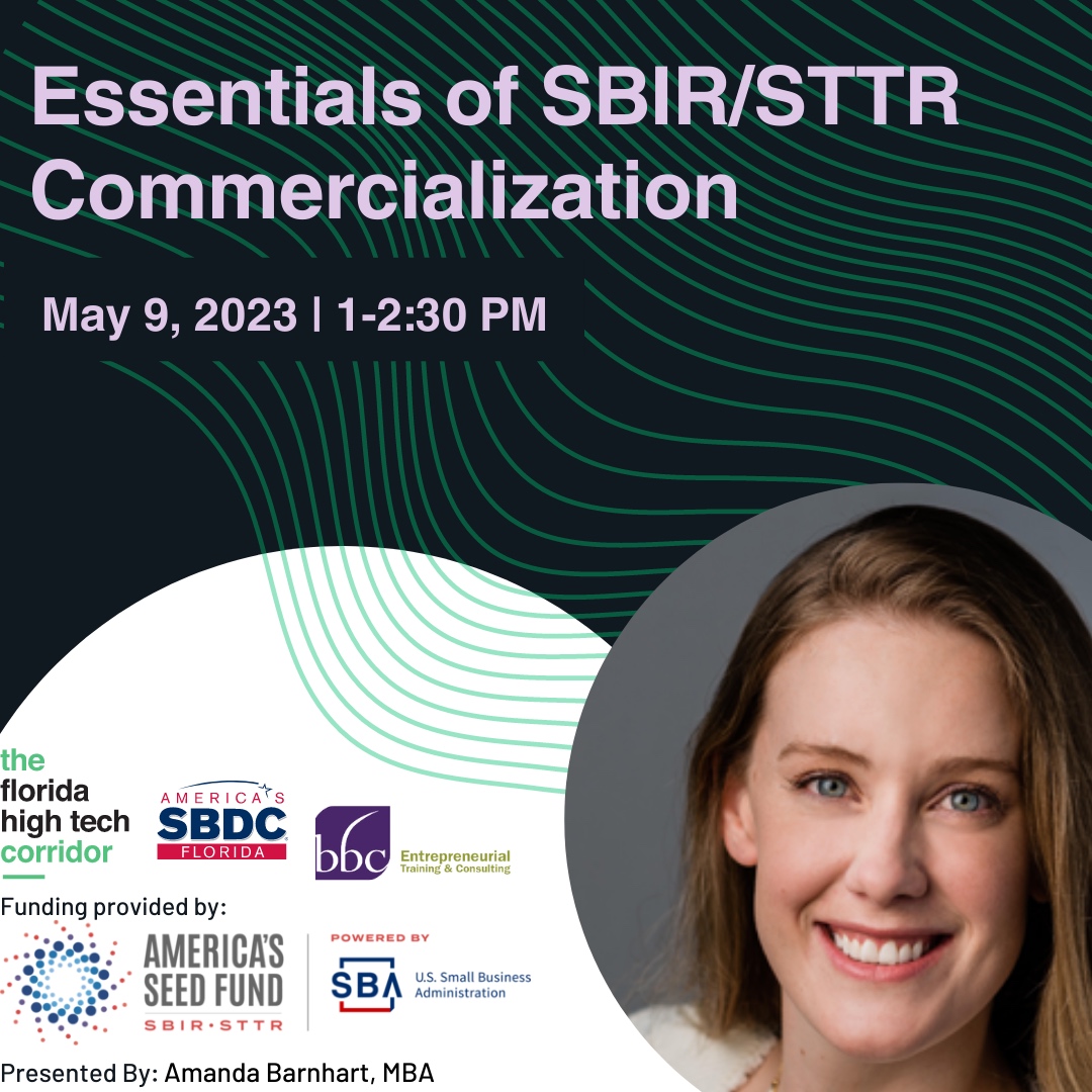 cenfluence's tweet photo. It's not too late! Come one out to one of the The Corridor's webinars to learn about the Essentials of SBIR/STTR Commercialization. Our next webinar will be May 9th, so mark your calendars.

To register: https://t.co/6mvs0QO7U3

#FLFAST #Cenfluence #FloridaHighTechCorridor #SB... https://t.co/QHhjyOljbj