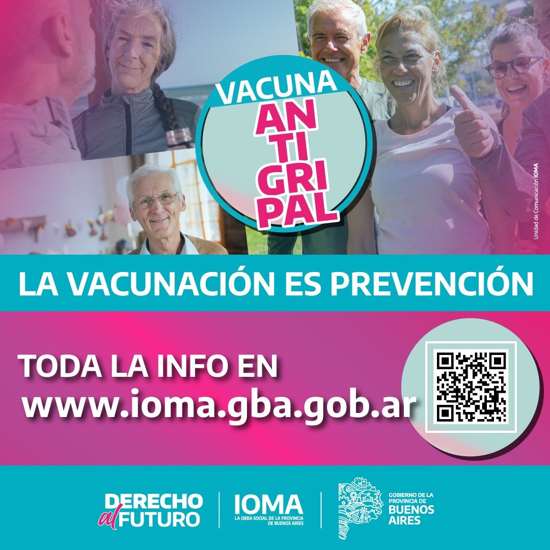 💉 #VacunaciónAntigripal para las/os afiliadas/os
💻 Conocé dónde podés vacunarte y accedé a toda la información en el micrositio.

➡️ La vacunación es prevención
#IOMAmiObraSocial #DERECHOalFUTURO