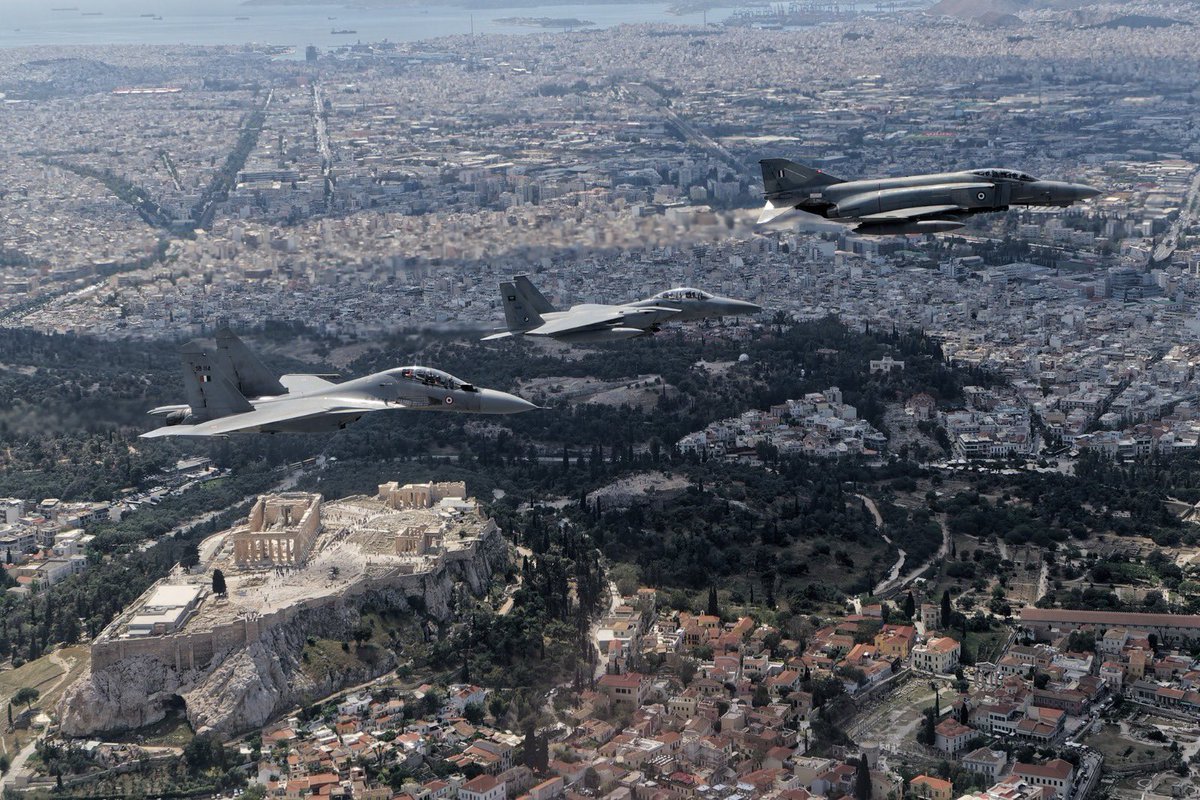 A momentous achievement for our majestic Air Force!

#ExINIOCHOS, brings together the two oldest civilizations, India & Greece in a stunning formation flight over the glorious #Acropolis of Athens and the Mediterranean Sea.

@IAF_MCC