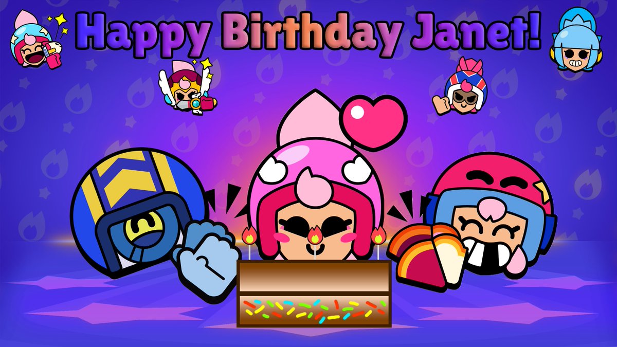 It's that day of the year.
Been a year since her release.
Happy birthday to this wonderful rocket girl! 💖

Happy to be known as one of the top Janet fans especially with @Jeremi_Brawl.

#BrawlStars #stuntshow