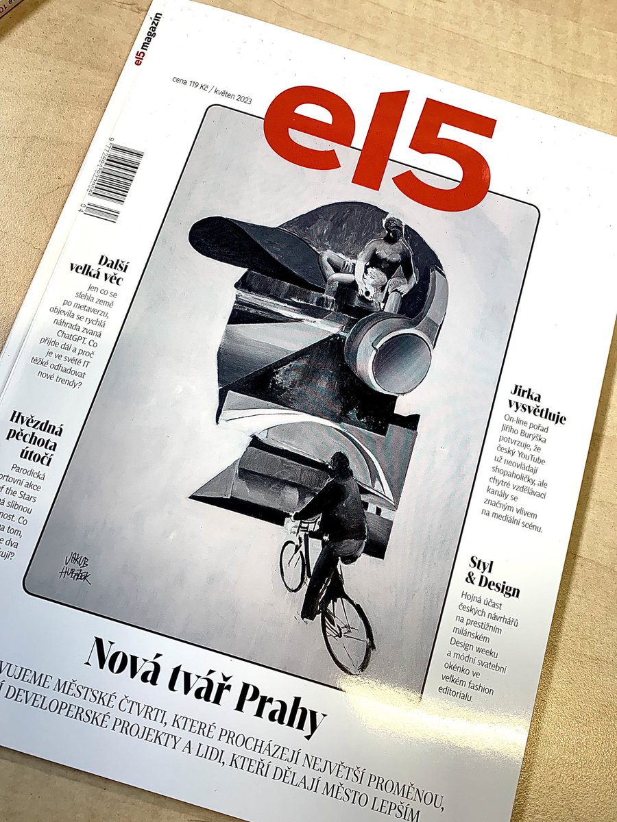 PetrWeikert's tweet photo. Obálku e15 Magazínu máme exkluzivně od Jakuba Hubálka. A k tomu skvělé téma o rozvoji Prahy. Ode dneška na stáncích. https://t.co/5tKwVVNTvh