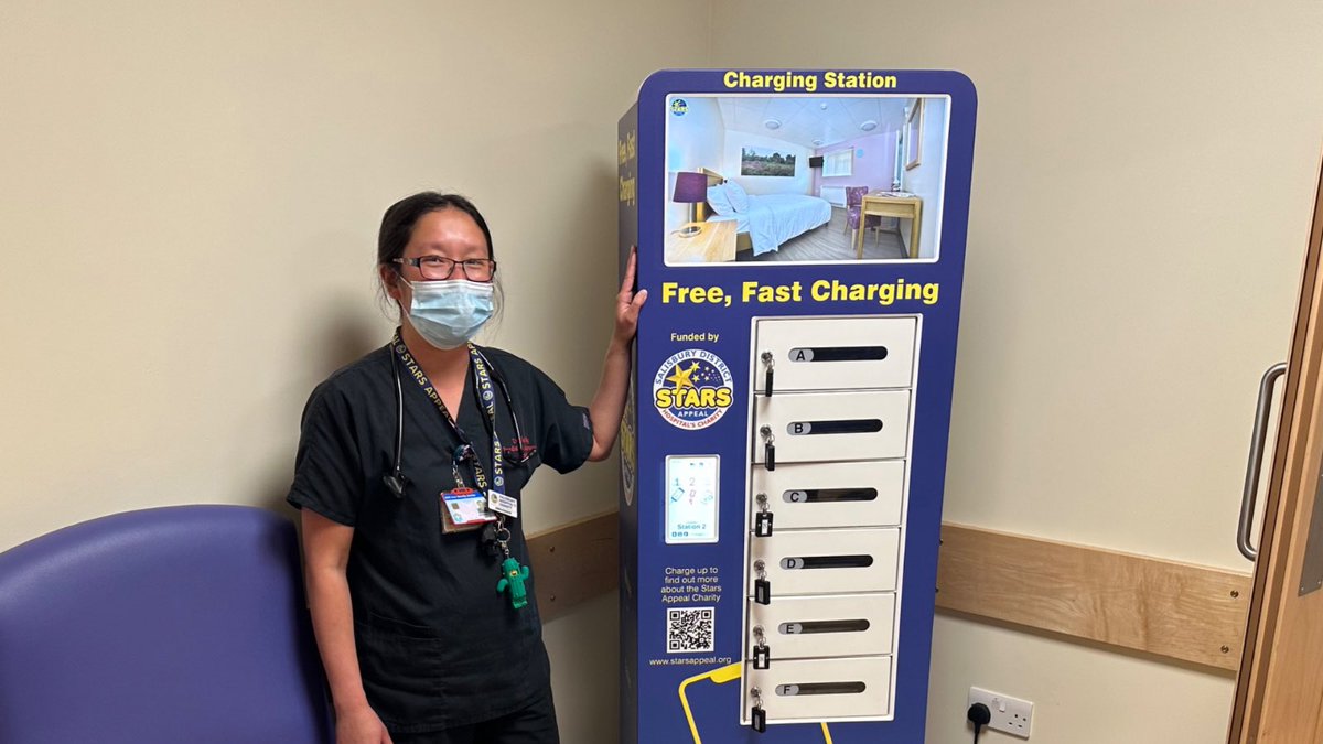 ChargeBox's tweet photo. Big shout out to @StarsAppeal charity who have funded #fastcharging services for @SalisburyNHS - a valuable addition to keep patients and visitors connected at critical times.

#hospitals #mobile #charging #patientcare #patientexperience #nhs #secure #sustainable #madeinuk https://t.co/nawrwrQrmB