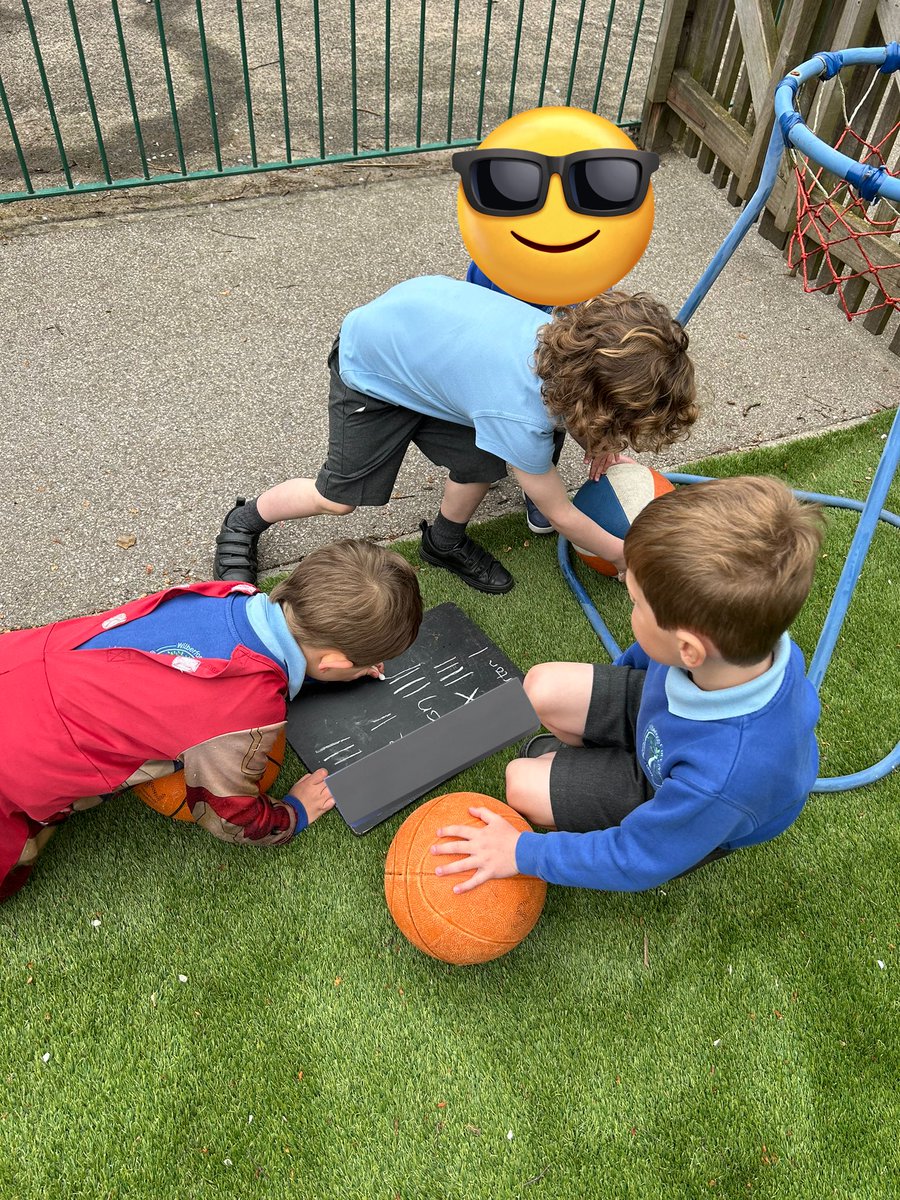 Outdoor basketball fun. Getting better at shooting and great job recording and comparing our scores @WilberfossPS @MissEP_WFoss @MrsK_WFoss #wpscurriculum #maths #pe #eyfs #physicaldevelopment