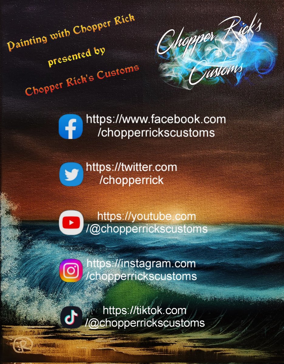 If you haven't, head on over to my social medias! Like, Subscribe, Comment, Share! Buy some paintings for your walls! Don't wait until I'm dead to say, 'I knew him, I miss his posts. I wonder what he would be painting now.' Let's make it happen NOW!

youtube.com/@chopperricksc…