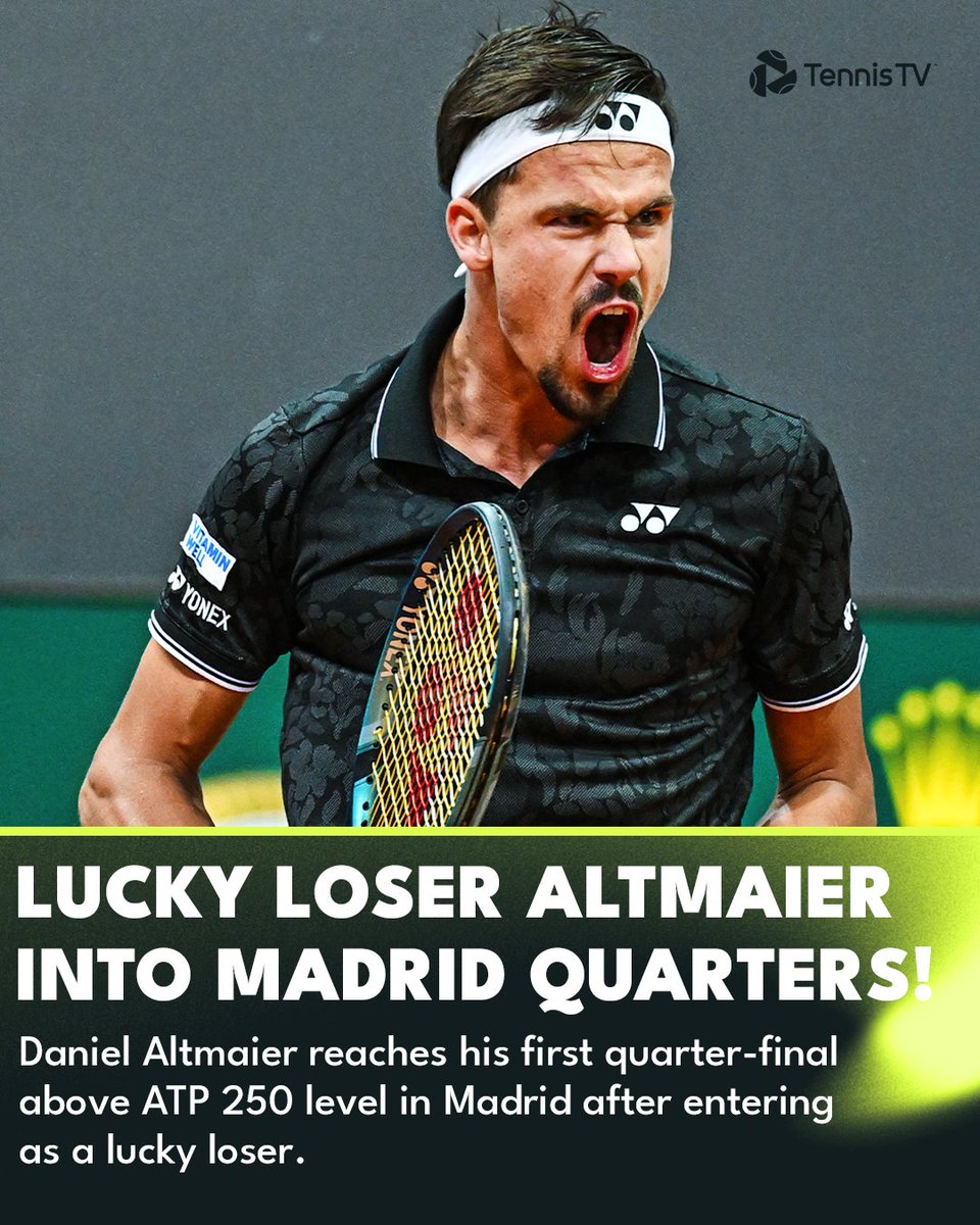 Making his own luck 😉 

<a href="/daniel_altmaier/">Daniel Altmaier</a> in the form of his life in Madrid!

<a href="/MutuaMadridOpen/">#MMOPEN</a>