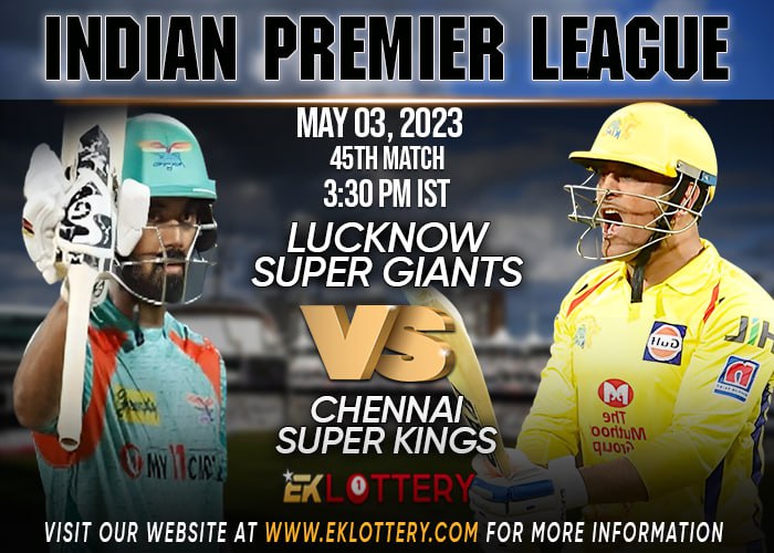 EK_lottery's tweet photo. 🏌🏻♂️ LSG v CSK 🏌🏻♂️ 👉🏼 Lucknow are placed third in the points table after winning five games out of the nine games. Whereas, Chennai have also won the same number of games out of the nine games.
#EKLottery #LSG #CSK #IPL2023 #Match45 https://t.co/W0t1a8uOjn