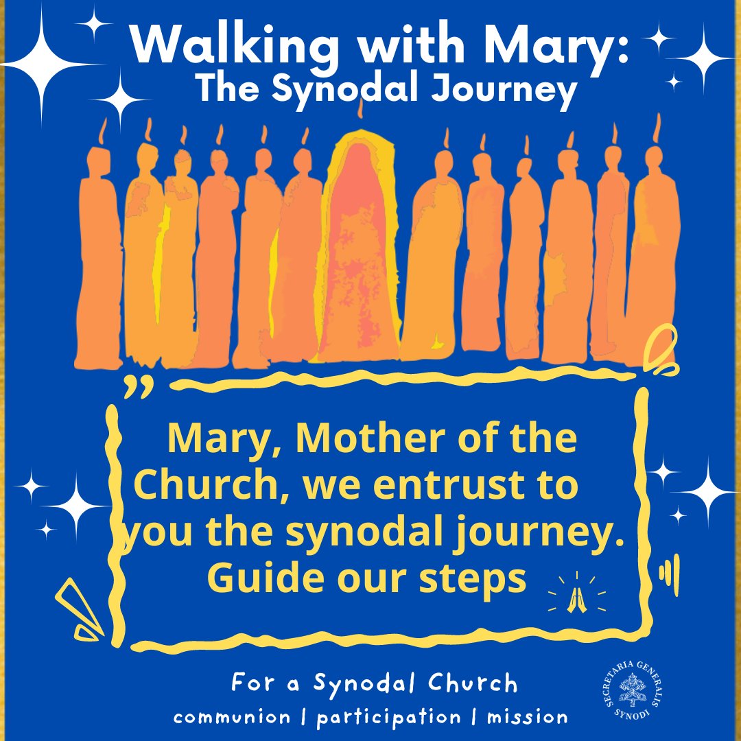 Synod_va's tweet photo. Join us on May 31, 2023, to pray for the XVI Ordinary General Assembly of the Synod of Bishops, entrusting the works to Mary, Mother of the Church. Visit 👉https://t.co/yR1VMcdrr8 to learn more. #Synodality #MarianPrayer #PrayForSynod https://t.co/Z3NkcubBN0