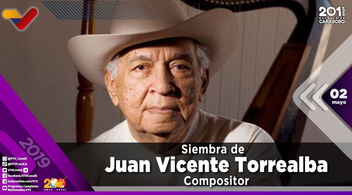 #EFEMÉRIDE🗓️| Cada #02May se conmemora la siembra del maestro Juan Vicente Torrealba, quien partió a la eternidad en 2019. Considerado como uno de los artistas con mayor renombre que ha tenido Venezuela en su historia musical.

#TrabajadoresConMaduro
