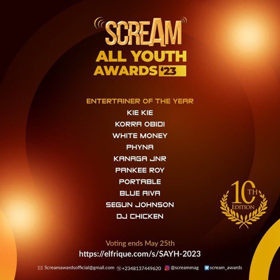 This is why a lot of people keep SCREAMING “when is she leaving Nigeria?” 😂😂

SCREAM awards, thank you for the recognition 🙏

Wahala for who no climb table to perform o 😌. Blue Aiva is here to stay🎙️ 📣 

MAY FOR BLUE AIVA
13 DAYS TO OPERATION 23  
#BlueAiva