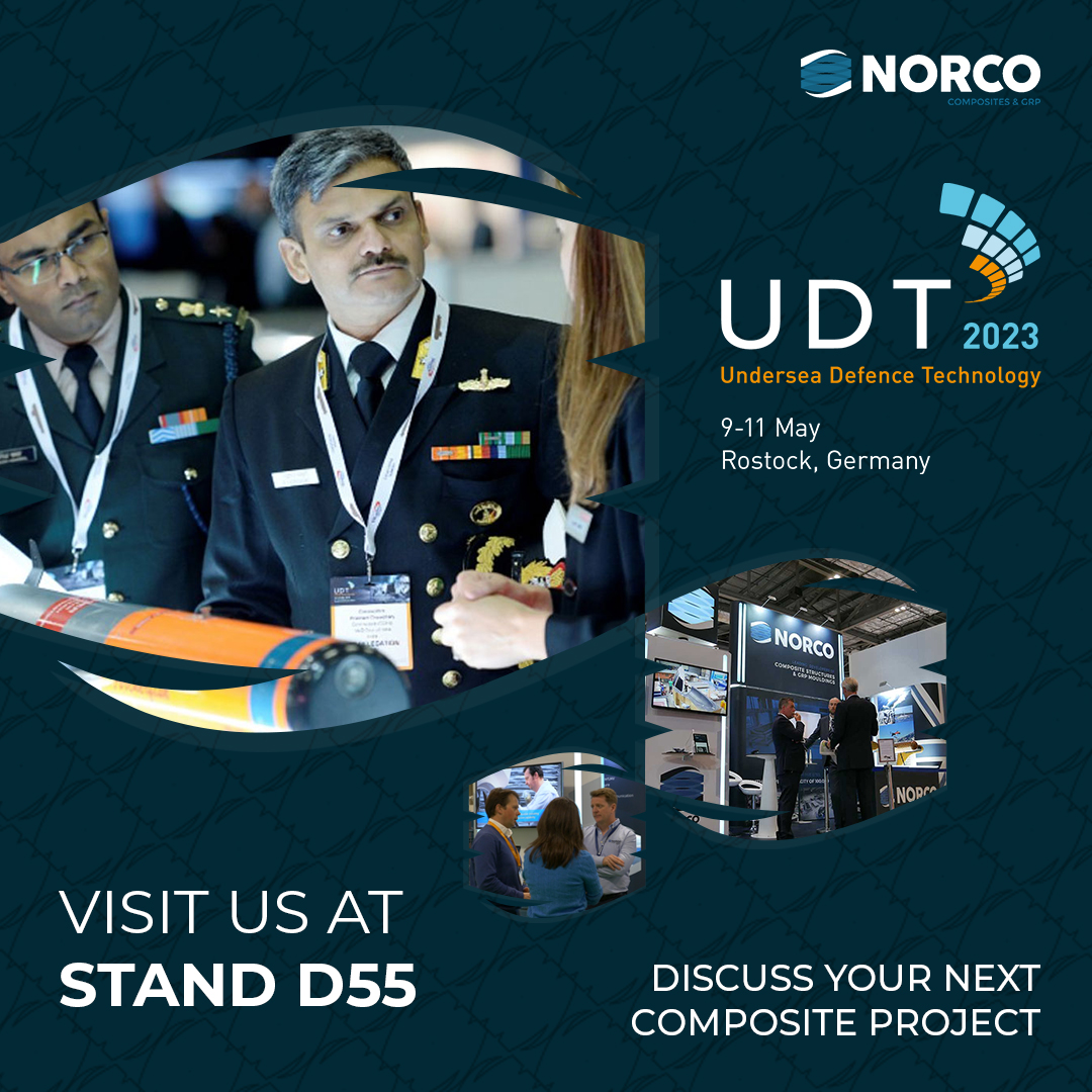 🗓️ One week until #UDT2023! 🗓️ Visit us at Stand D55 in Rostock 🇩🇪 from May 9-11 to discover our latest composite manufacturing solutions for the undersea defence industry. ⚓ See you there! 👋 #UnderseaDefenceTechnology #MaritimeSolutions #NavalEvents #NorcoComposites <a href="/UDT_Event/">UDT 2024</a>