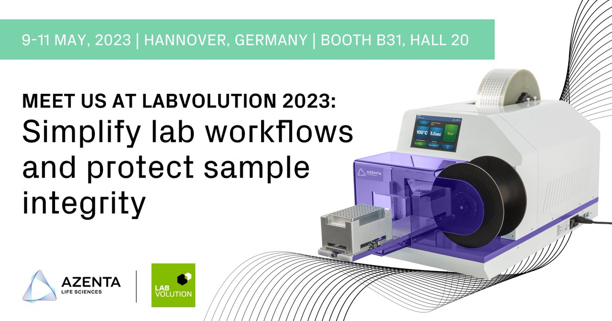 AzentaSciences's tweet image. Simplify your lab workflows with comprehensive #SampleManagement solutions, innovative #multiomics services, and automation-friendly #LabConsumables at LABVOLUTION 2023. Schedule a meeting or demo to learn more: hubs.ly/Q01NfY4c0
#LAB23