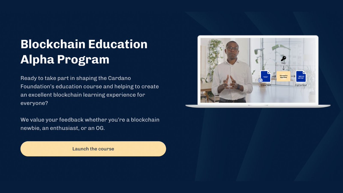 🎓 Blockchain Education Alpha Program 🎓 

📢 Just over 1 week remaining to complete the program! 💪
⛔ Deadline - 12 May 2023  

Interested in taking the full course when it's available?
Register 👉 bit.ly/41OWJr0 

#blockchain #education #Cardano