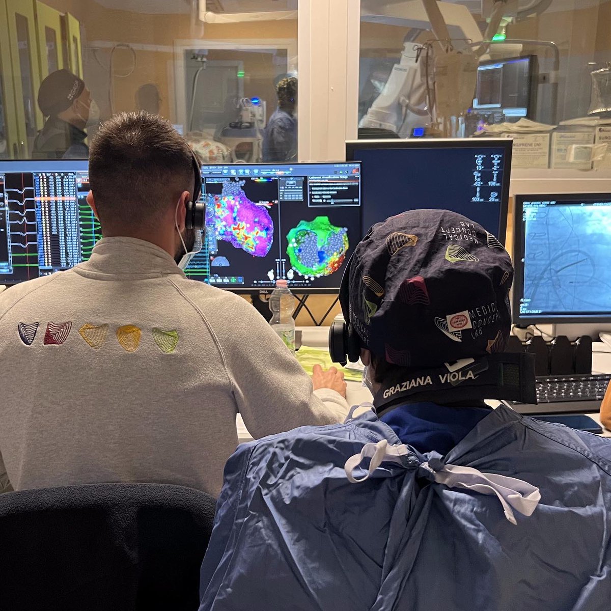 medsp_team's tweet photo. Recently, the MeDSP members @giulia_baldazzi, Andrea Pitzus, Marco Orru and Nicla Mandas went to the Santissima Annunziata Hospital, in Sassari, to discuss about new ideas and tools for post-ischemic ventricular tachycardia (VT) patients with Dr. @grazianaviola and her team. https://t.co/cqom8MZyU2
