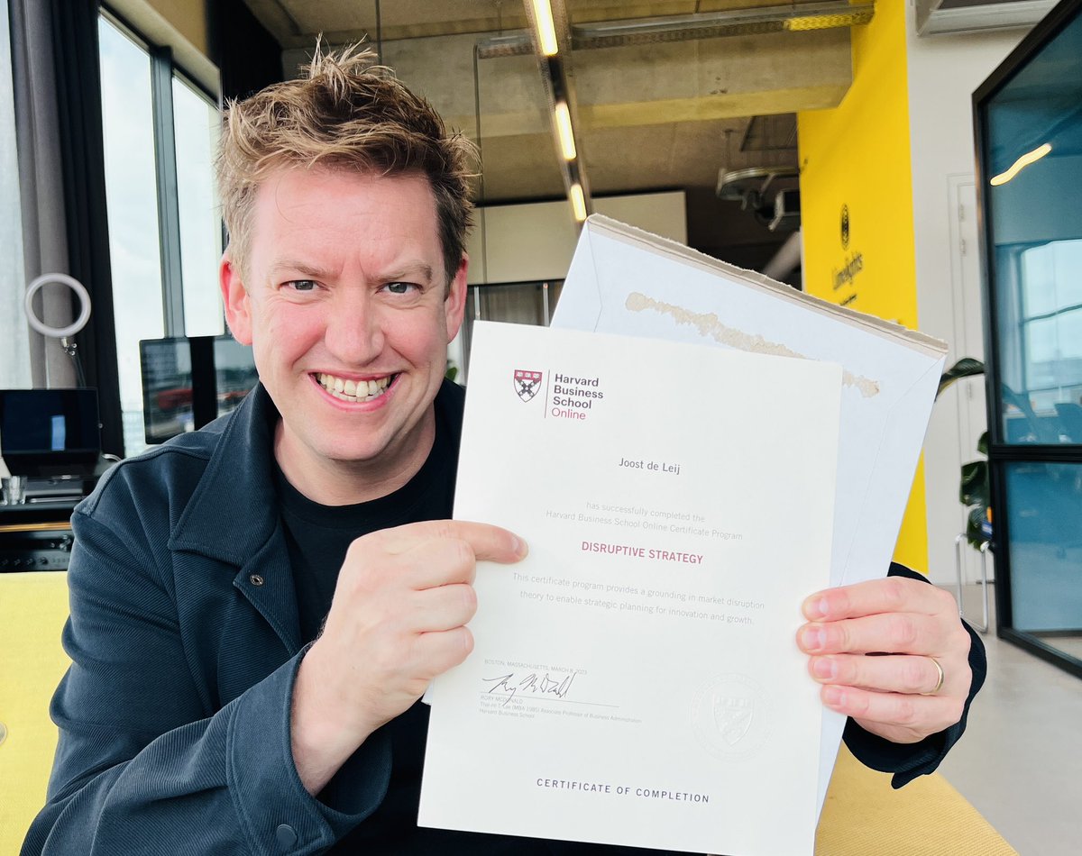 Just completed the Harvard course on Disruptive Strategy. Let's shake things up! 💥 <a href="/online_HBS/">Harvard Business School Online</a> #hbsonline