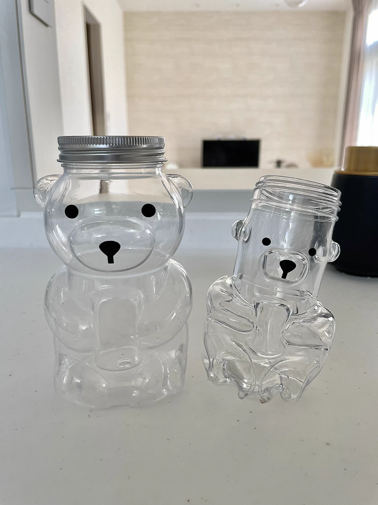 食洗器に入れたら小さくなってしまった！かわいいクマさんのボトル！！
