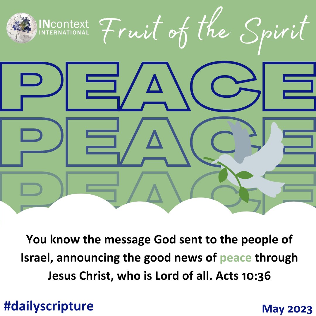 Today's scripture focusing on PEACE is:

#scripture #bearfruit #bible #dailyscripture #scriptureverse #ScriptureReading #fruitofthespirit #bibleverse #bibletruth #peace