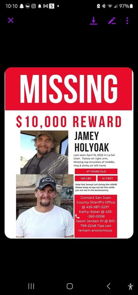 missingNamerica's tweet photo. #JameyHolyoak (47)๐จ MISSING ๐จ #BOLO ๐ La Sal, Utah since 4/15/22
#MissingInAmericaNetwork ๐บ๐ธ #MissingInUtah https://t.co/kAseFb8AWV