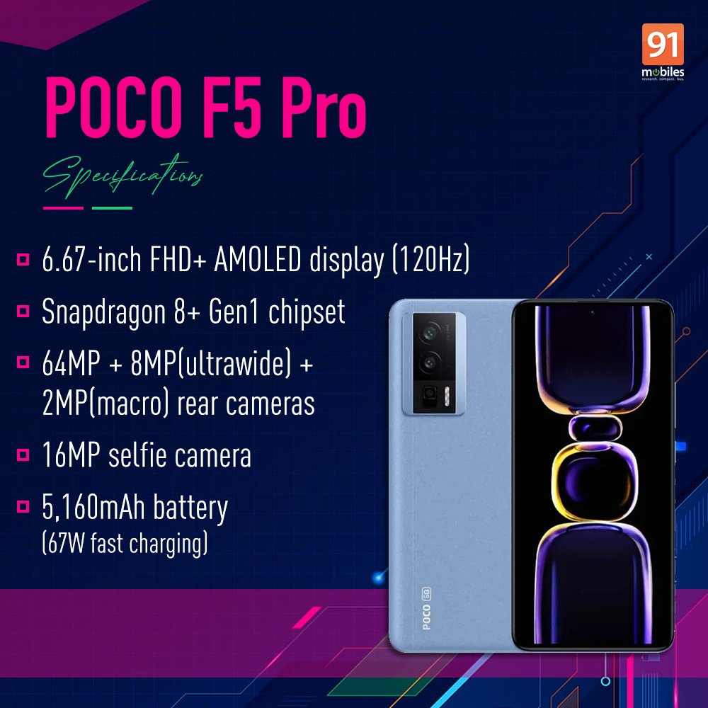 91mobiles on X: The upcoming POCO F5 Pro will be launching on May 9th and  the handset is expected to offer some incredible specs at a pocket-friendly  price. The phone is expected