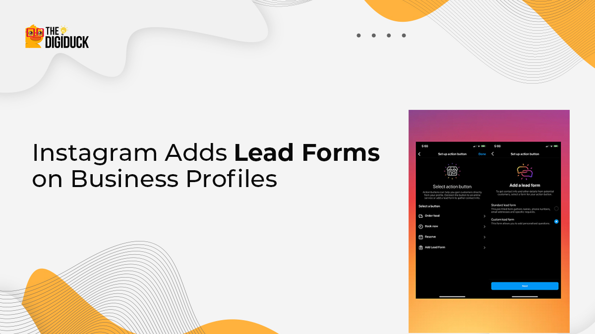 DigiDuckBlog's tweet image. An interesting addition for digital marketers: #Instagram has added a new ‘Lead Form’ within IG business profile action buttons. This form provides new ways to generate direct responses from your business presence in the app.
#DigiDuckBlog #digitalmarketingexperts #instagram