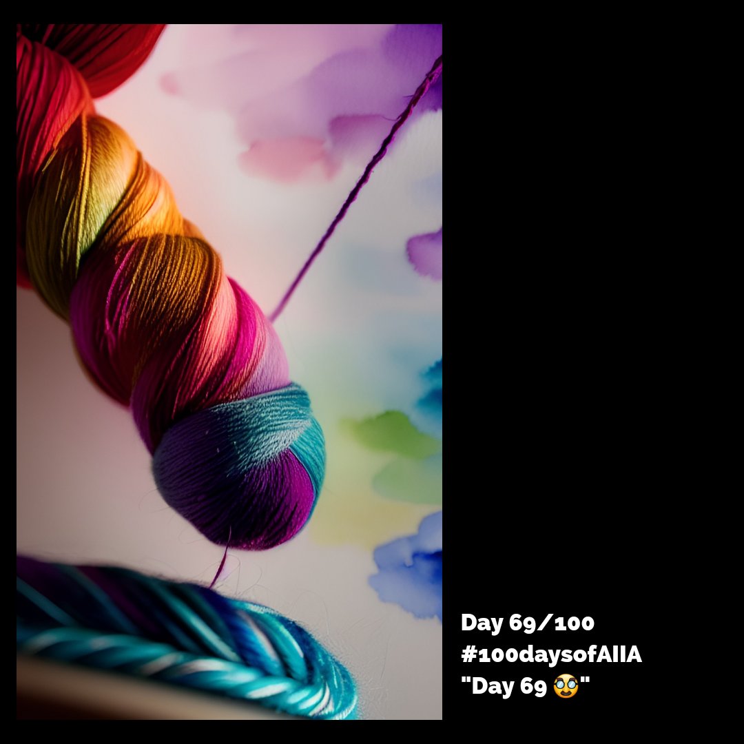 Day 69/100 #100daysofAIIA 
In the yarn community, there is a thing called yarn p0rn where people take gorgeous pictures of yarn, and seeing it makes you want to buy it all. 
This is my take on it, enjoy. 
🥸😂🫡🫶🏻🧶🌽🙈
#100dayproject #aiart #aiartwork #AVAX    #avaxartist