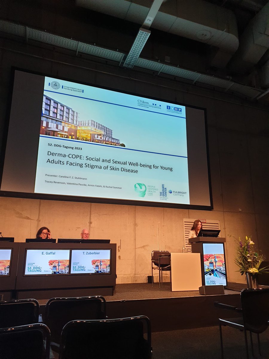 cfzstuhlmann's tweet photo. Congrats to all at the presentations and posters at #ddg2023 last week. Proud to share a glimpse into my dissertation findings on Sexual Well-being of Young Adults facing Skin Disease stigma + poster of systematic review on self-stigma predictors @HamburgIvdp @ddg_derma https://t.co/7n5W48w4wv