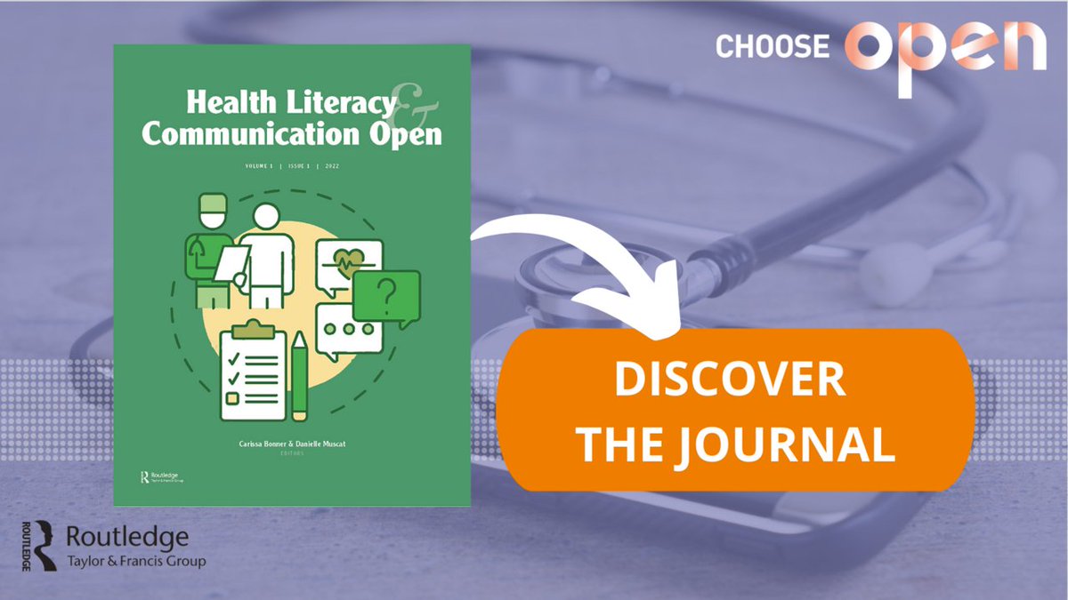 tandfhss's tweet photo. 📣 Health Literacy and Communication Open is here! @HLCOjournal

Publishing a diverse collection of topics from medical ethics to social marketing. We are proud to make research in healthcare more accessible with open access. https://t.co/vLRoKObEED https://t.co/uUVGiwhZt6
