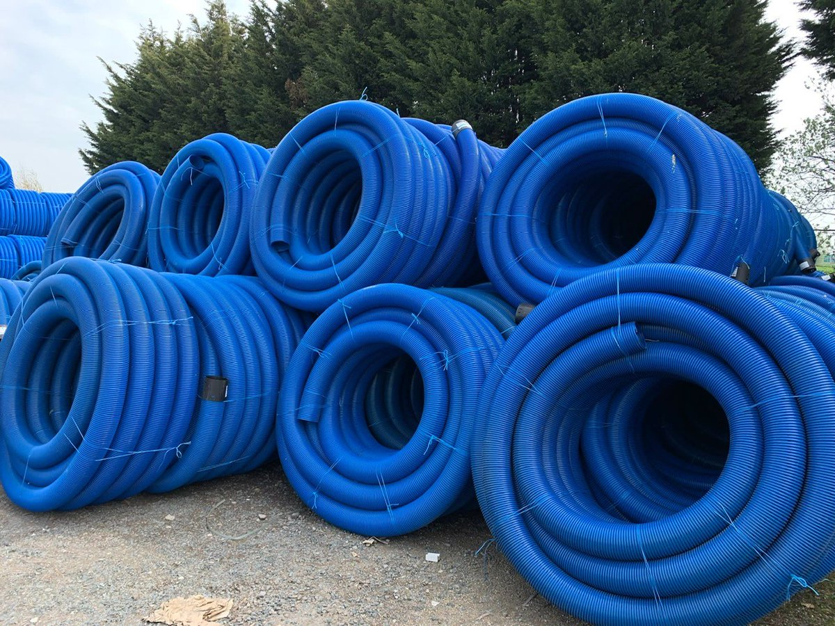 448,430m of <a href="/PolypipeCivilGU/">Polypipe Civils & Green Urbanisation</a> land drain in stock across our two main sites! 60mm, 80mm, 100mm, 125mm, 160mm and 200mm coils ready for the land drainage season ☀  

Laid out it would stretch from Newcastle to Southampton 🗺️ 

Why keep so much in? So we never let anyone down👍