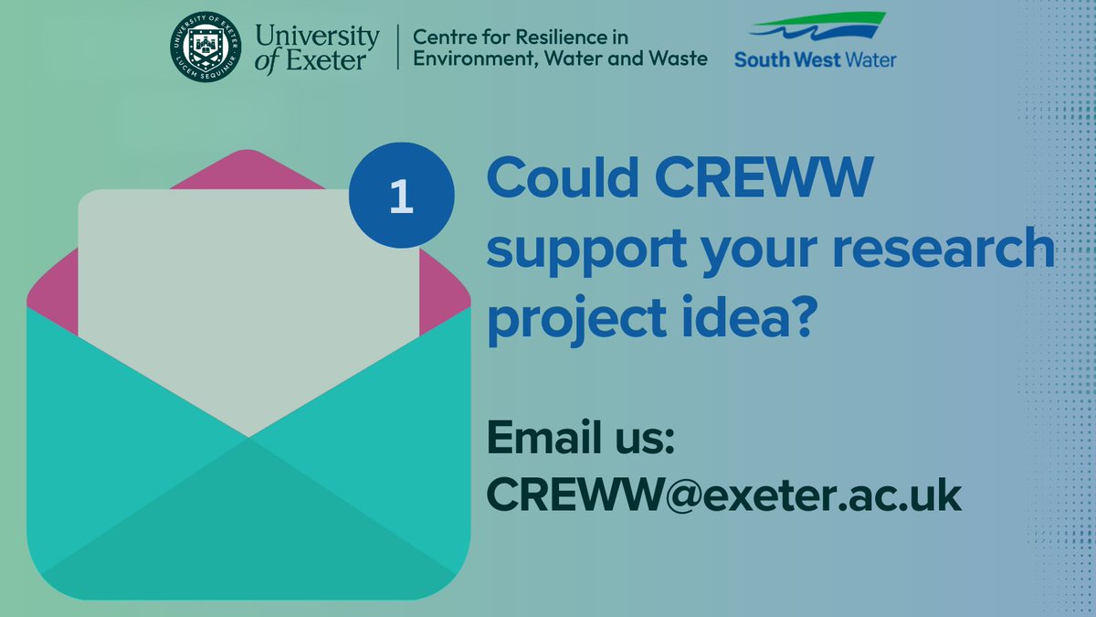 Ever heard of the 'Centre for Resilience in Environment, Water and Waste'? 
Find out more about us and our pioneering water research:  
🔹 our website -> bit.ly/3nonnba
🔹email us with any queries! 
@UniofExeter @SWW @ResearchEngland #watersector #resilience #climate