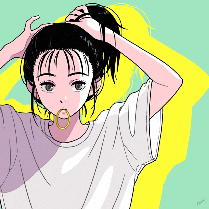 【COMITIA144】 イラスト集「"I"」 描き下ろしから2018～2022年までの過去作品、お仕事等で描いたイラストを収録しています。  フルカラー32P/A4変形(正方形 ) ¥1,500  サークル名:DEKO▲POOON スペース  #コミティア144