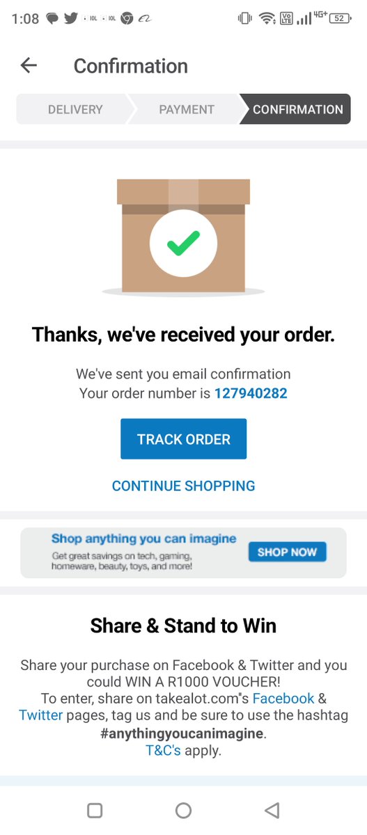 MutshidziTracy's tweet photo. @TAKEALOT #anythingyoucanimagine https://t.co/5J70U2s746