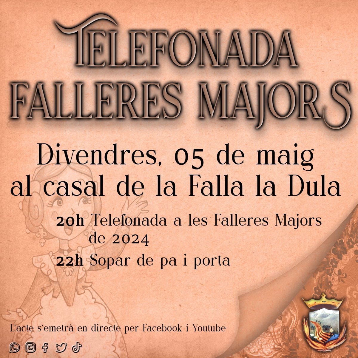 Finalment ha arribat el moment! Aquest divendres descobrirem les màximes representants de la Falla la Dula per a l'any 2024. Nosaltres no ens ho perdrem❕

Foc, festa i DULA ❤‍🔥

#falles2024 #falles24 #fallaladula #fallestavernes #fallesvalència #focfestaidula #serdeladulamola