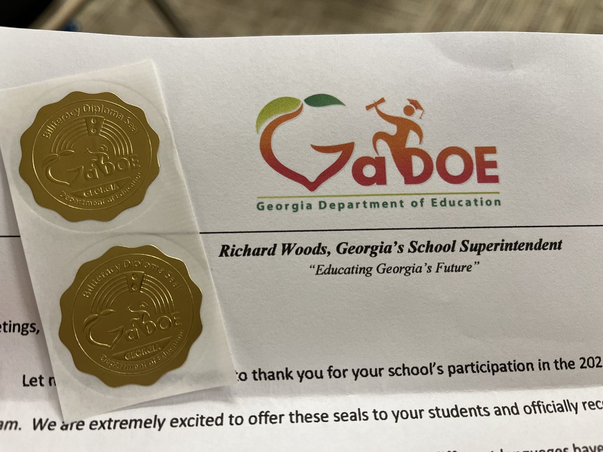 This year, @ButtsCoSchools is awarding the @BiliteracySeal for the first time *ever* and I can’t WAIT to see these bad boys on two diplomas at graduation! @gadoeworldlang